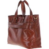 Large Two Section Italian Leather Shopper Bag Brown: 006447401 14