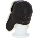 Classic Russian Style Sheepskin Hat Brown/white: 035K