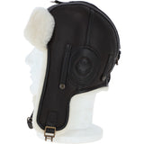 Classic Sheepskin Leather Pilot Hat Brn/white: 041K