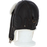 Classic Sheepskin Leather Pilot Hat Brn/white: 041K