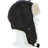 Classic Sheepskin Leather Pilot Hat Brn/white: 041K