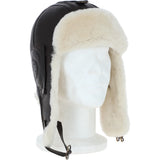 Classic Sheepskin Leather Pilot Hat Brn/white: 041K