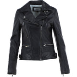 Women's Leather Biker Style Jacket Black/app : 1132 BIKER