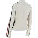 Women's Fashion Leather Biker Style Jacket Beige: 1133