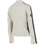 Women's Fashion Leather Biker Style Jacket Beige: 1133