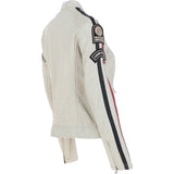 Women's Fashion Leather Biker Style Jacket Beige: 1133