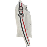 Women's Fashion Leather Biker Style Jacket Beige: 1133