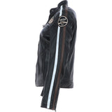 Women's Fashion Leather Biker Style Jacket Black: 1133
