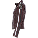 Women's Fashion Leather Biker Style Jacket Bordeaux: 1133