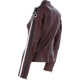 Women's Fashion Leather Biker Style Jacket Bordeaux: 1133