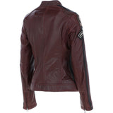 Women's Fashion Leather Biker Style Jacket Bordeaux: 1133