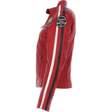 Women's Fashion Leather Biker Style Jacket Red: 1133