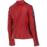 Women's Fashion Leather Biker Style Jacket Red: 1133