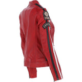 Women's Fashion Leather Biker Style Jacket Red: 1133