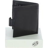 Classic 3 Card & ID Billfold Tab Wallet Leather Wallet Black : 1222-VT