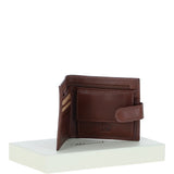 Classic 3 Card & ID Billfold Tab Wallet Leather Wallet Tan : 1222-VT