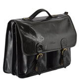 Leather Briefcase Black/vt : 8190