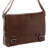 Mens Leather Laptop Messenger Bag Tan/crum : 8343