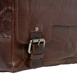 Mens Leather Laptop Messenger Bag Tan/crum : 8343