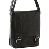 Mens Leather Ipad Messenger Bag Black/crum : 8342
