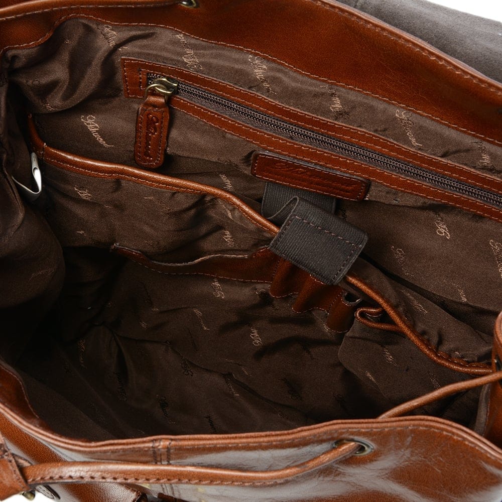 Mens Leather Backpack - Rucksack Chestnut