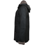 Leather Coat Black/nap: DANNY