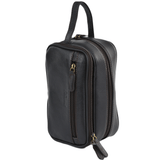 Mens Leather Washbag Brown/tum: 2080