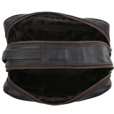 Mens Leather Washbag Brown/tum : 2012