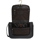 Mens Leather Hanging Wash Bag Brown : 89145