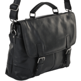 Soft Leather Handcrafted Briefcase Black : Elliot