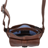 Mens Three Pocket Luxury Small Leather Flight Bag Tan : 4551