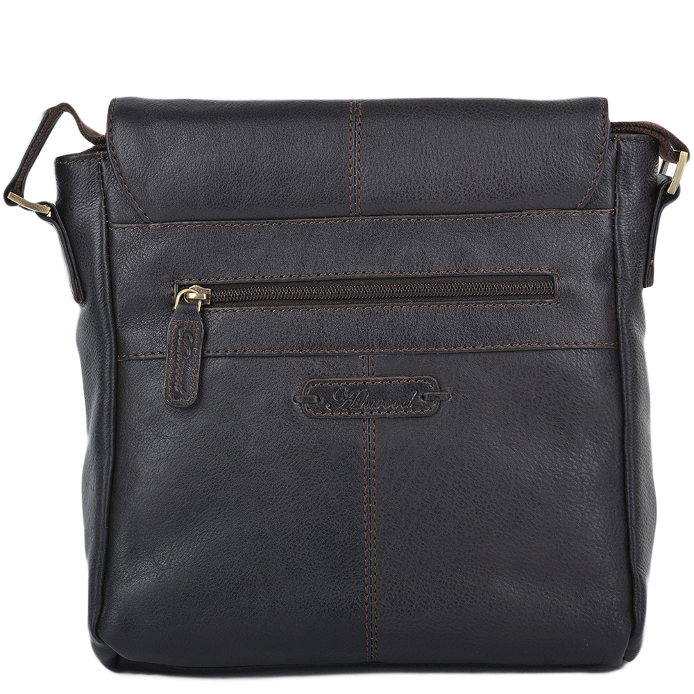 Mens Small Leather Flight Side Bag Brown/tum : Murphy