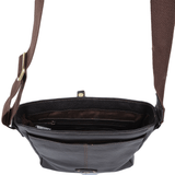 Mens Small Leather Flight Side Bag Brown/tum : Murphy