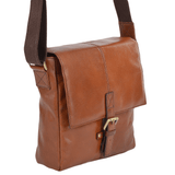Mens Small Leather Flight Side Bag Chestnut/vt : Murphy