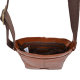 Mens Small Leather Flight Side Bag Chestnut/vt : Murphy