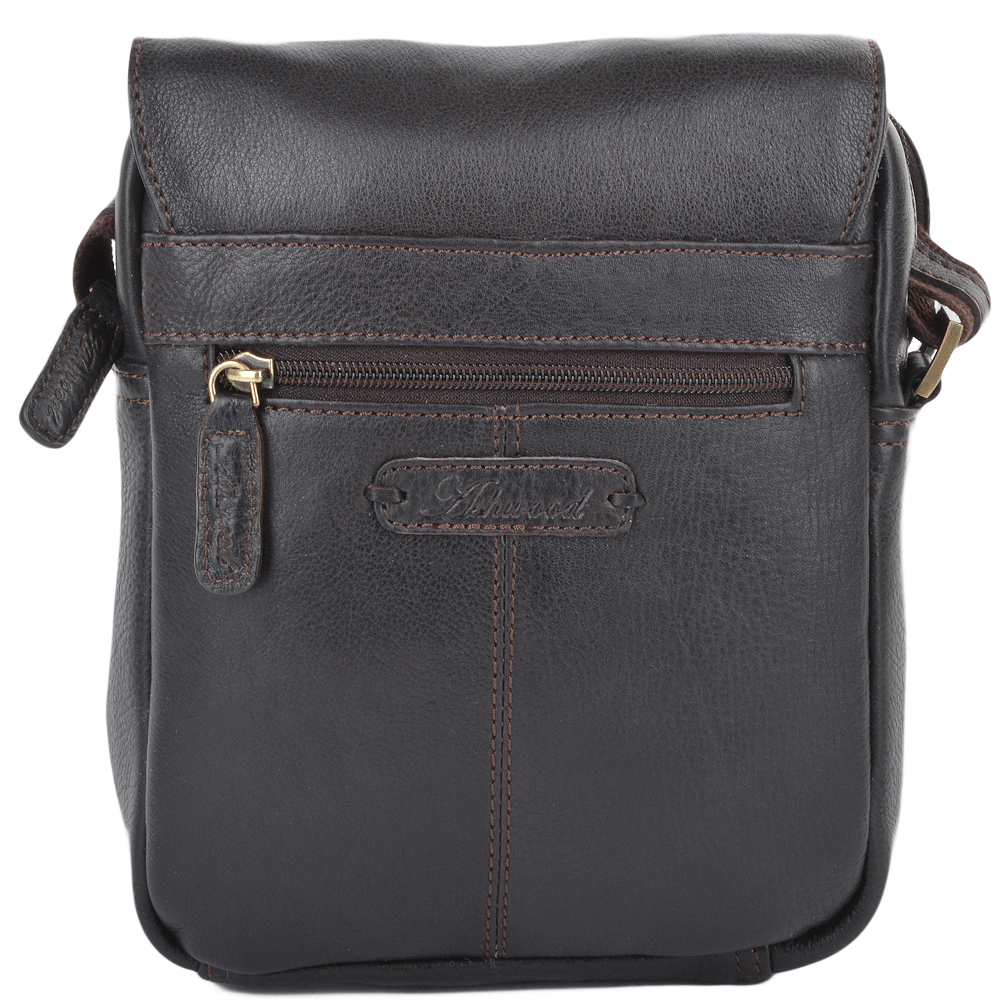Mens Small Zip Around Flight Side Bag Brown/tum : Jerry