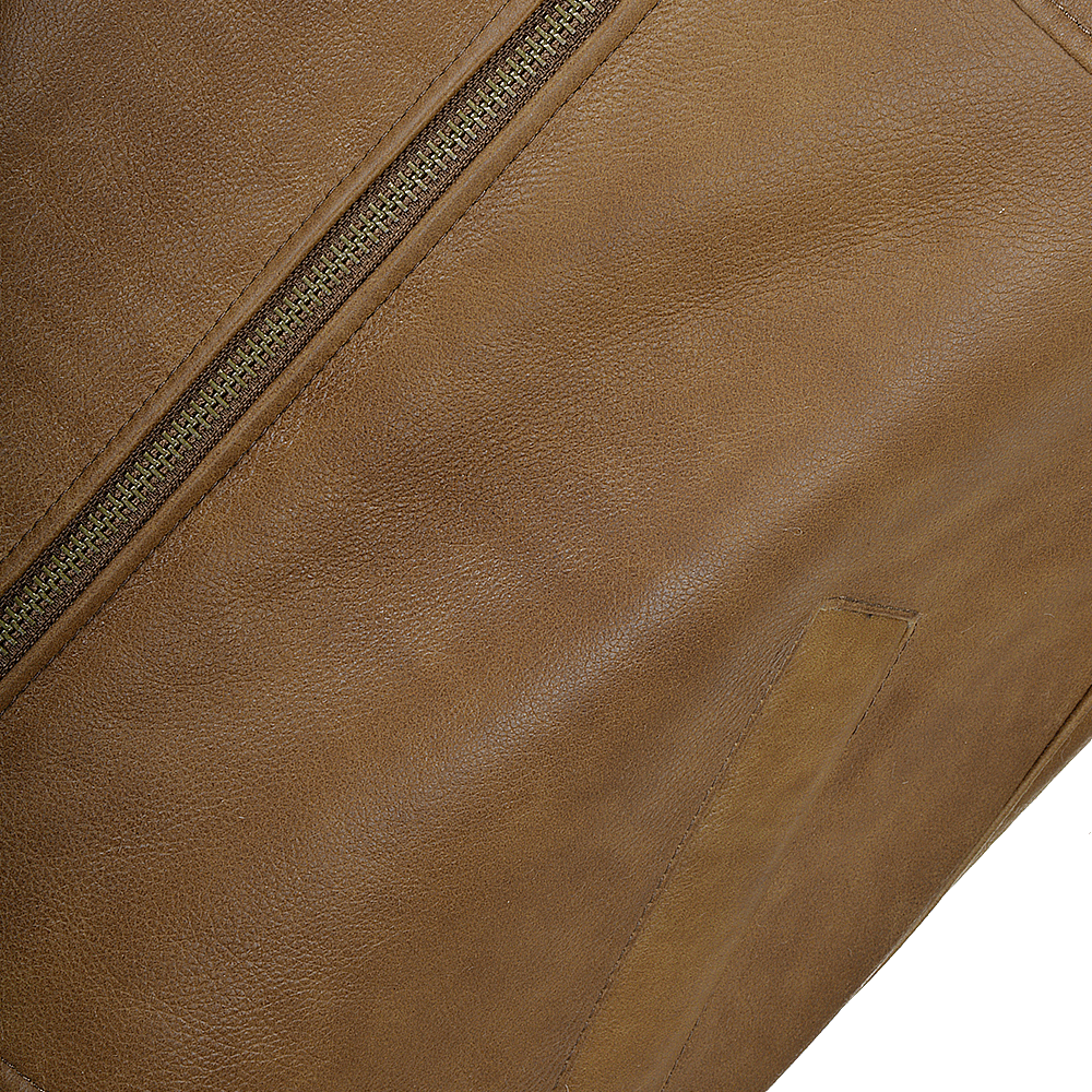 Leather Sheepskin Gillet Tan: KE-176