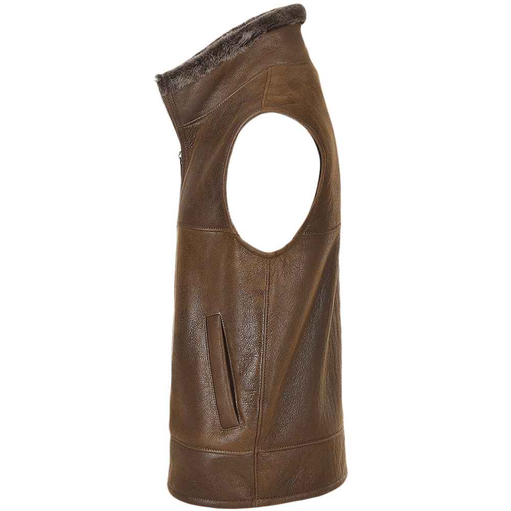 Sheepskin Gilet Tobacco: KE-176