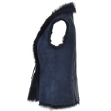 Toscana Suede Leather Gilet Navy: KB-42
