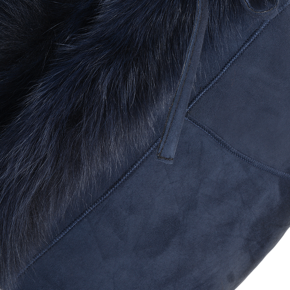 Toscana Suede Leather Gilet Navy: KB-42