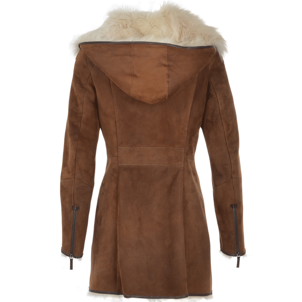 Hooded Toscana Coat  Brown: B-5688