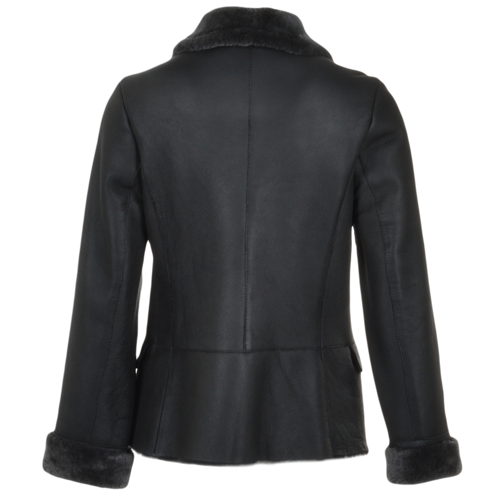 Short Shearling Jacket  Black: 614 TASKANA