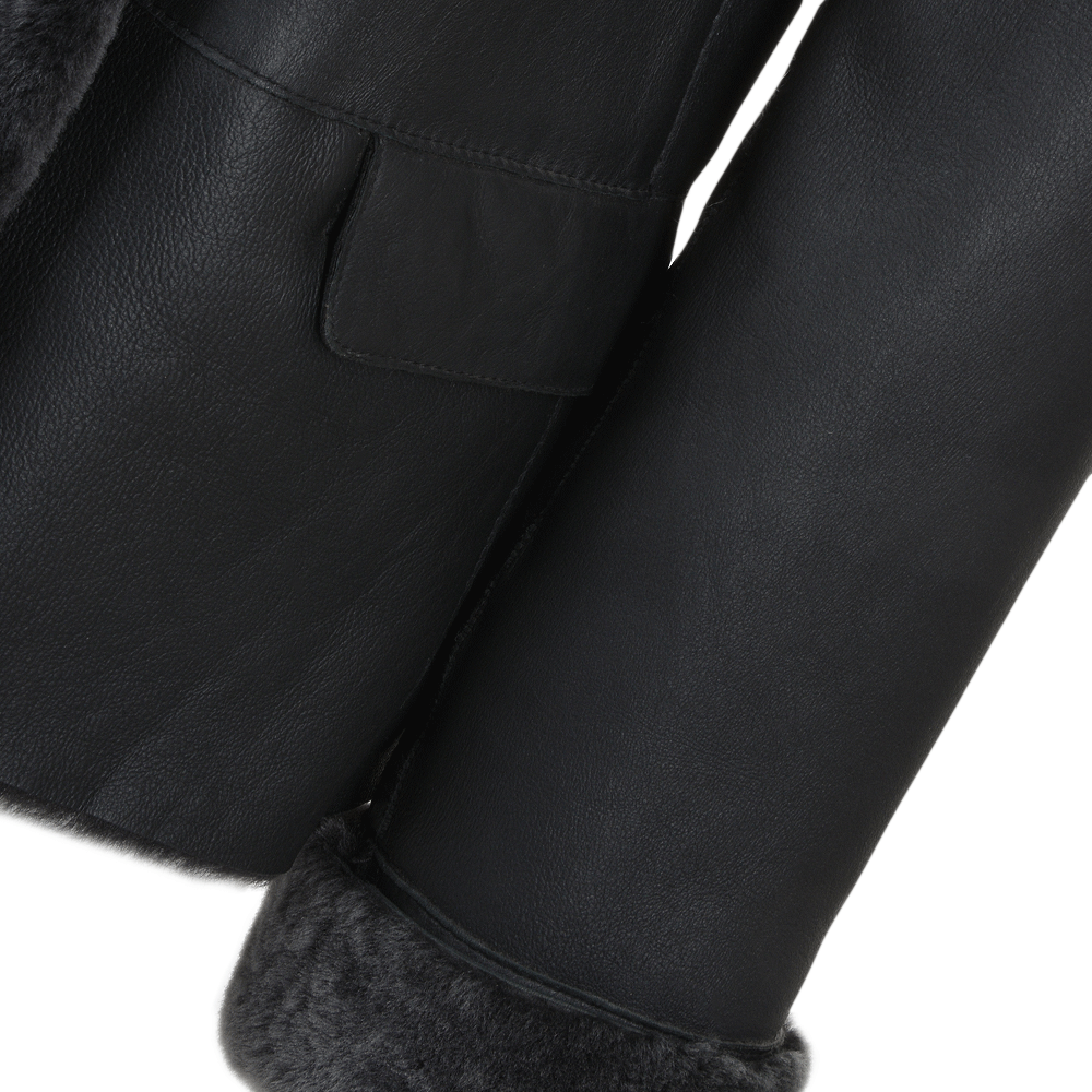 Short Shearling Jacket  Black: 614 TASKANA