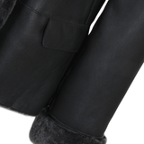 Short Shearling Jacket  Black: 614 TASKANA