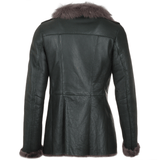 Long Haired Sheepskin Jacket Green: B-5618