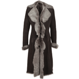 Long Length Toscana Suede Leather Coat Brown: KB 270