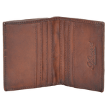 Small Vintage Dipped 3 Card Bill Fold Leather Wallet Rust :1777