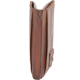 Small Vintage Dipped 3 Card Bill Fold Leather Wallet Rust :1777