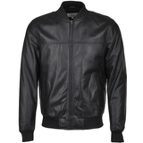 Leather Bomber Jacket  Black: FO WILLIE