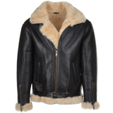 Sheepskin Flying Jacket Brown/ cream: KE-117